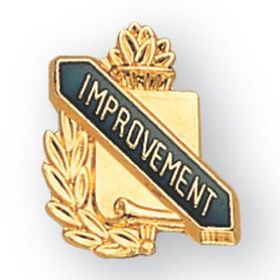 Blank Enameled & Epoxy Domed Scholastic Award Pin (Improvement), 5/8" W