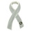 Blank Grey Ribbon with Stone Pin, 1 1/4" H x 3/4" W, Price/piece