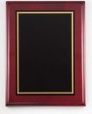 Blank Rosewood Plaque w/ Black Engraving Plate & Gold Border (8