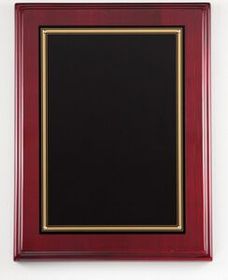 Blank Rosewood Plaque w/ Black Engraving Plate & Gold Border (8"x10")