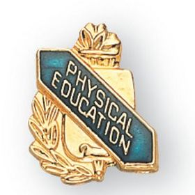 Blank Enameled & Epoxy Domed Scholastic Award Pin (Physical Education), 5/8" W