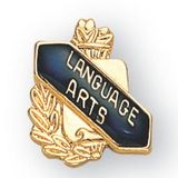 Blank Enameled & Epoxy Domed Scholastic Award Pin (Language Arts), 5/8