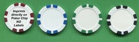 Custom Poker Chips, Deluxe 8 Stripe Design, 1 9/16" Diameter X 1/8" Thick