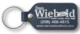 Custom Small Rectangle E-Con-O Leather Riveted Key Tag with Round Corners