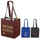 Custom 90Gsm Non-Woven 6 Bottle Wine Tote Bag, 10" W X 11" H