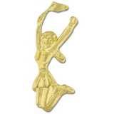 Blank Gold Cheerleader Pin, 7/8