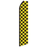 Custom 12' Digitally Printed Black/Yellow Checkered Swooper Banner