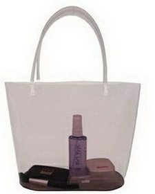 Custom Transparent Pretty Carry All Tote Bag, 9-3/4" L x 4-3/4" W x 8-3/4" H