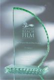 Custom Jade Glass Sail Award w/ Pearl Edge (9.5