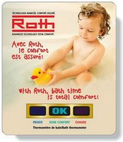 Custom .020 White PVC Bath Thermometer, Stock Rectangle (3"x3.5"), Full Color