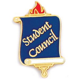 Blank School Pin - Student Council, 3/4" W x 7/8" H