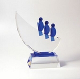 Custom Blue Crystal Teamwork Award, 10