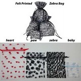 Custom Felt Printed Organza Pouch (Zebra Design), 5