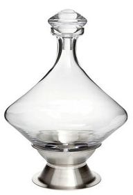 Custom Orbital Decanter with Silver Plated Base & Crystal Stopper