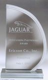 Custom Large Jade Glass Sail Award w/ Waterfall Edge