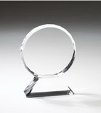 Custom Classic Elegance Optic Crystal Circle Award - 5 1/2