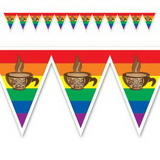 Custom Printed Rainbow Pennant Banner, 11 1/4