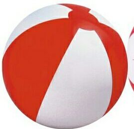 Custom 12" Red & White Inflatable Beach Ball