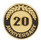 Custom 20 Years Anniversary Round Stock Die Struck Pin