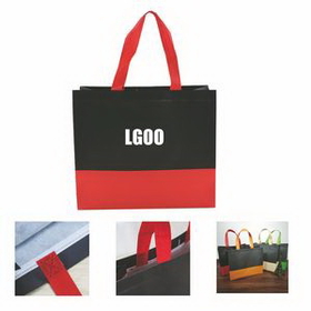 Custom Non Woven Tote Shopping Bag, 10 1/2" L x 12 1/2" W x 4 3/4" H