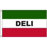 Custom Deli 3' x 5' Message Flag with Heading and Grommets