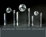 Custom Globe Optical Crystal Award Trophy., 6.625