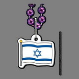 Custom Beaded Necklace W/ Clip On Israel Flag Medallion