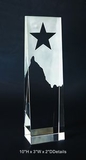 Custom Star Tower Optical Crystal Award Trophy., 10