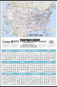 Custom Year-In-View Large U.S. Maps Calendar, 25" W x 38" H