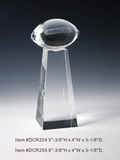 Custom Football Tower Optical Crystal Award Trophy., 8.375