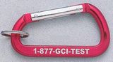 Custom Red Jumbo Carabiner with Key Ring