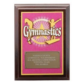 5"x7" Gymnastics Digital Photo Plaque w/Gold Aluminum Engraving Plate