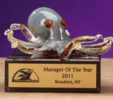 Custom Glass Octopus Award (7")