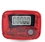 Custom Translucent Pedometer/Step Counter - Red, 2" W X 1.5" H X 0.75" D, Price/piece