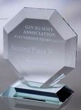 Custom Large Jade Glass Octagon Award (7-3/4
