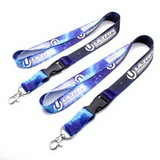 Custom Full Color Polyester Lanyard & Quick Release Buckle, 3/4