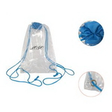 Custom Small PVC Clear Drawstring Backpack, 12