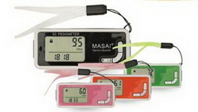 Custom Masai Sport Health Pedometer/Step Counter, 3" W X 1.25" H X 0.75" D