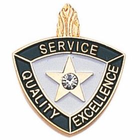 Blank Service Award Lapel Pins (Service/Quality/Excellence), 3/4" W