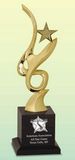 Custom Gold Metal Art Star on Crystal Pedestal Award (11 1/2