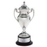 Custom Silver Plated Award Cup w/ Ebony Finished Hardwood Base (22