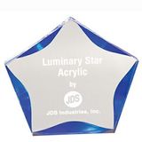 Custom Clear Luminary Star Acrylic Award w/ Blue Trim (7