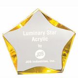 Custom Clear Luminary Star Acrylic Award w/ Gold Trim (6