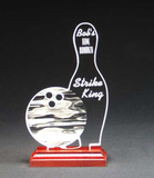 Custom 386-AP0BOWLLRBZ  - Best-In-Bowling Award-Clear Acrylic