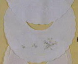 Baby Boutross White Linen Embroidered Bib With Color Flower