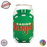 Custom Premium Full Color Dye Sublimation Collapsible Foam Poker Chip Green Coolie, 1/8