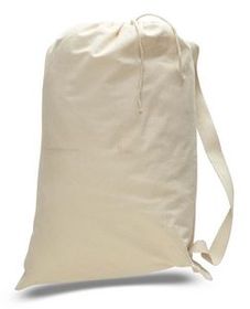 Blank Medium Natural Canvas Drawstring Laundry Bag (19"x27")