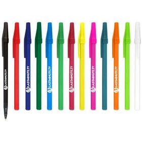 Custom Belfast B Ballpoint Pen with Solid Colored Barrel