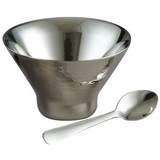 Custom Elegance Stainless Steel Collection Hammered Aster Bowl W/ Spoon