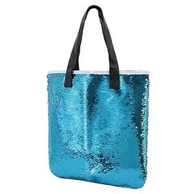 Custom Two Tone Reversible Sequin Tote Bag, 15.75" L x 15.75" W